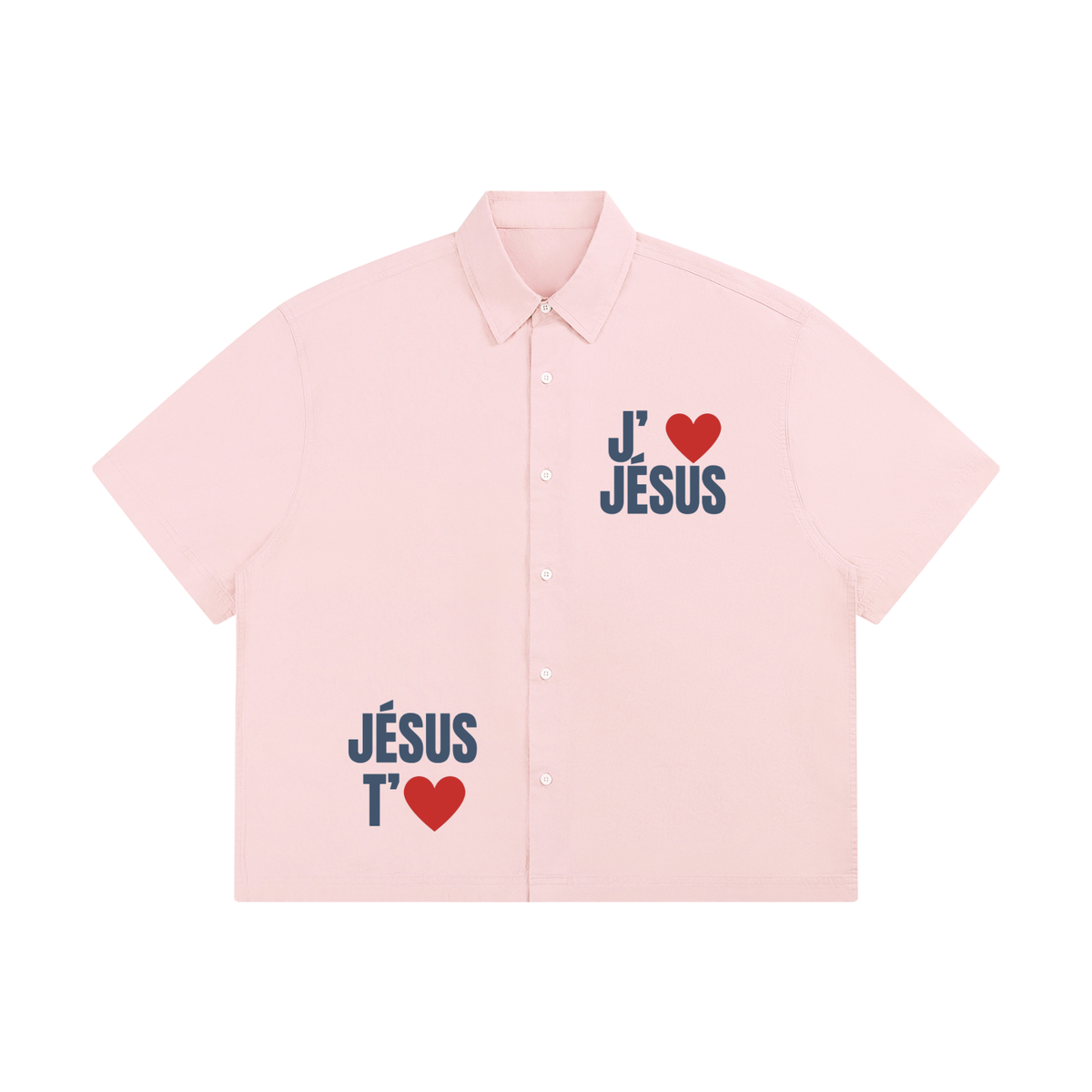 Chemise stylé rose - Manche courte